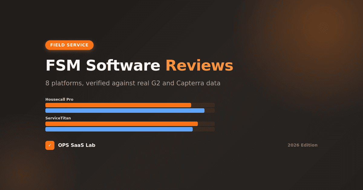 Field service management software reviews — G2 versus Capterra rating comparison across 8 platforms.