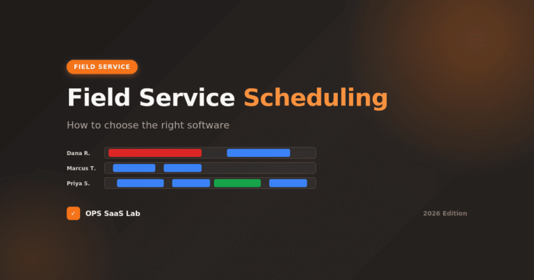 Field service scheduling dispatch board — an overrunning job creating a conflict, and the reassignment that resolves it.