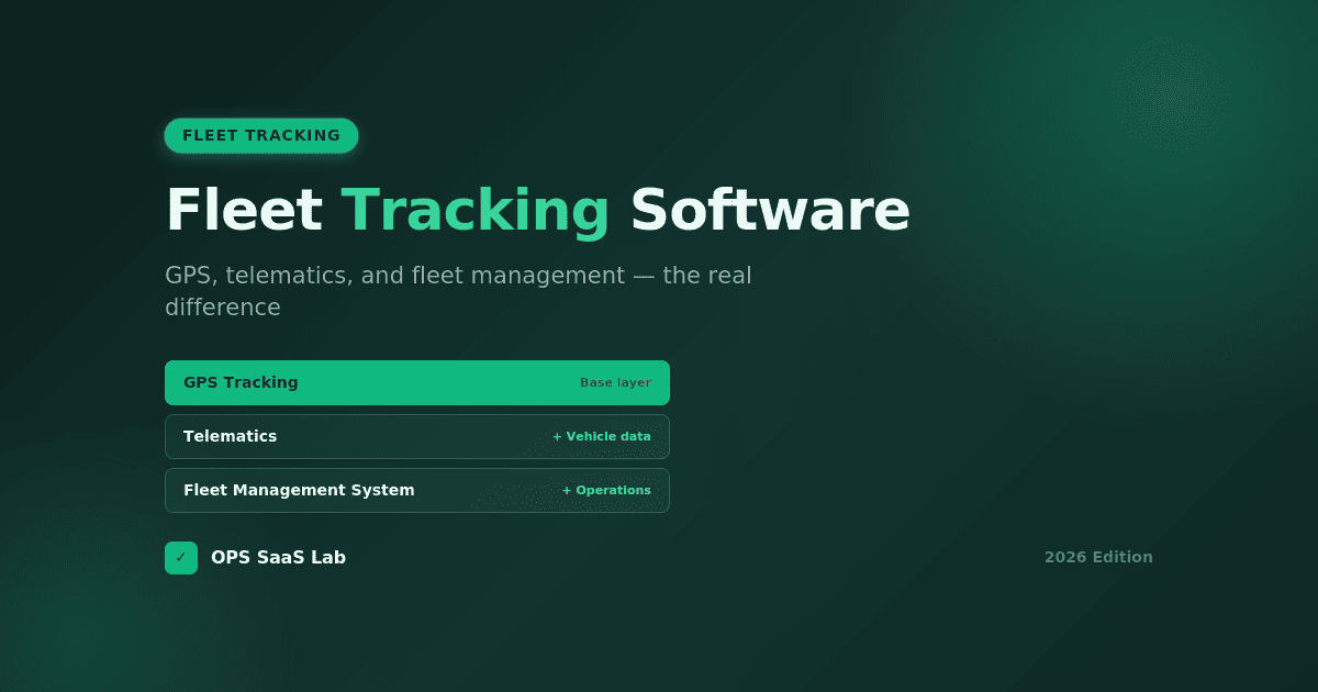 Fleet tracking software — the GPS, telematics, and fleet management system hierarchy explained.